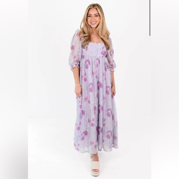 NWT STORIA Double Take Midi Dress - Lavender- Size Small